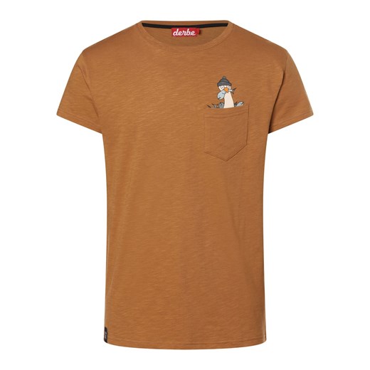 Derbe Koszulka męska Mężczyźni Bawełna wielbłądzi jednolity ze sklepu vangraaf w kategorii T-shirty męskie - zdjęcie 169417154