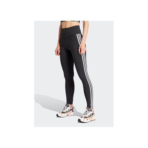 adidas Legginsy 3-Stripes IP2968 Czarny Slim Fit ze sklepu MODIVO w kategorii Spodnie damskie - zdjęcie 169417913