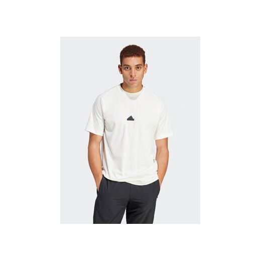 T-shirt męski Adidas w sportowym stylu biały z krótkim rękawem 