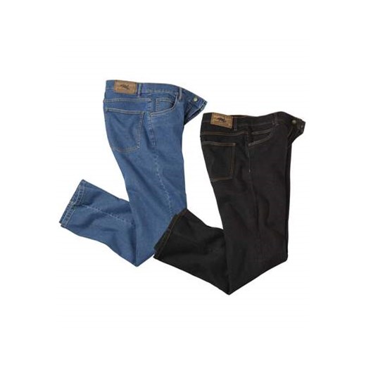 Zestaw 2 par niebieskich i czarnych jeansów regular ze stretchem ze sklepu Atlas For Men w kategorii Jeansy męskie - zdjęcie 169418873
