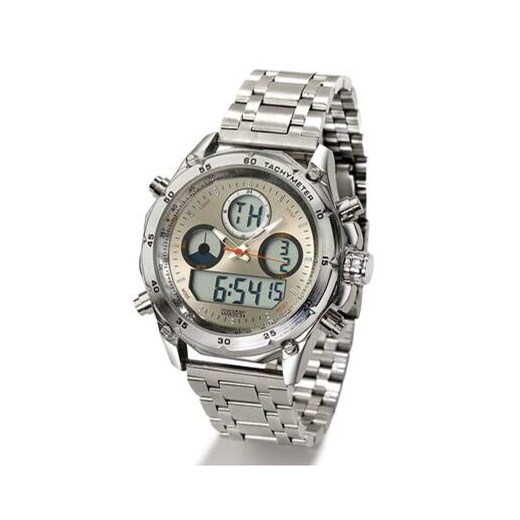 Sportowy zegarek cyfrowo-analogowy z chronometrem ze sklepu Atlas For Men w kategorii Zegarki - zdjęcie 169418882