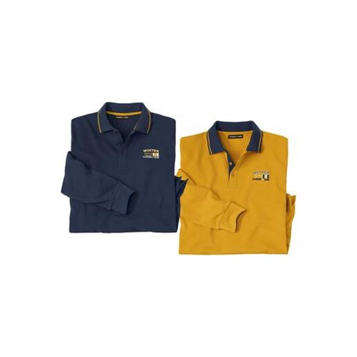 Zestaw 2 polo z dzianiny pika Winter ze sklepu Atlas For Men w kategorii T-shirty męskie - zdjęcie 169418934