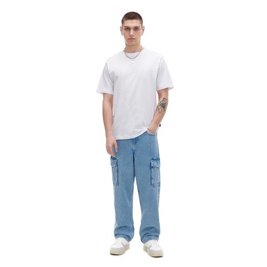 Cropp - Biała bawełniana koszulka - biały ze sklepu Cropp w kategorii T-shirty męskie - zdjęcie 169420281