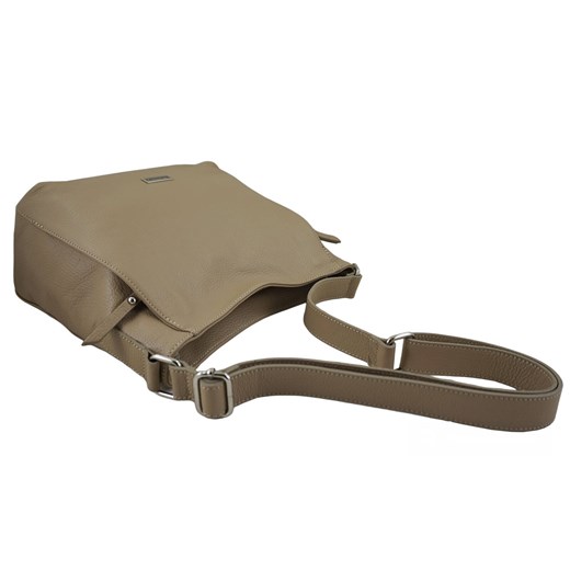 Praktyczna torebka skórzana z kieszeniami - Beżowa ze sklepu butyolivier w kategorii Listonoszki - zdjęcie 169420404