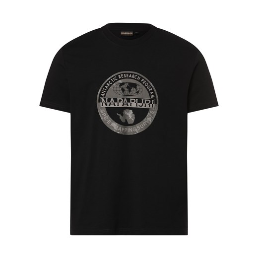 Napapijri Koszulka męska Mężczyźni Bawełna czarny nadruk ze sklepu vangraaf w kategorii T-shirty męskie - zdjęcie 169421282