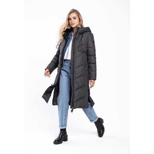 Długi pikowany płaszcz J-MONACO ze sklepu Volcano.pl w kategorii Płaszcze damskie - zdjęcie 169421953