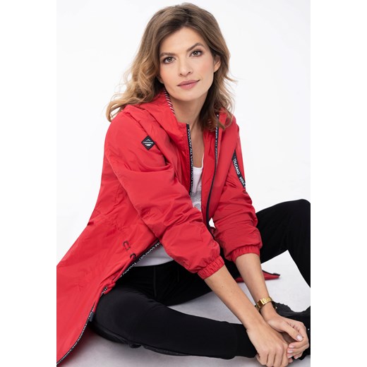 Lekki płaszcz damski w czerwonym kolorze J-PEPE ze sklepu Volcano.pl w kategorii Płaszcze damskie - zdjęcie 169421962