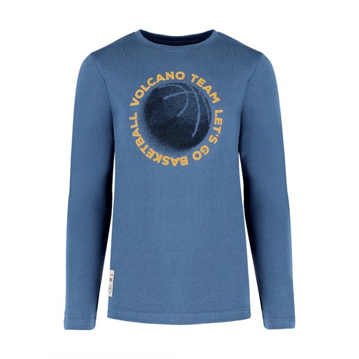 Niebieska chłopięca koszulka z długim rękawem, z nadrukiem koszykówka L-BALL Volcano 134-140 Volcano.pl