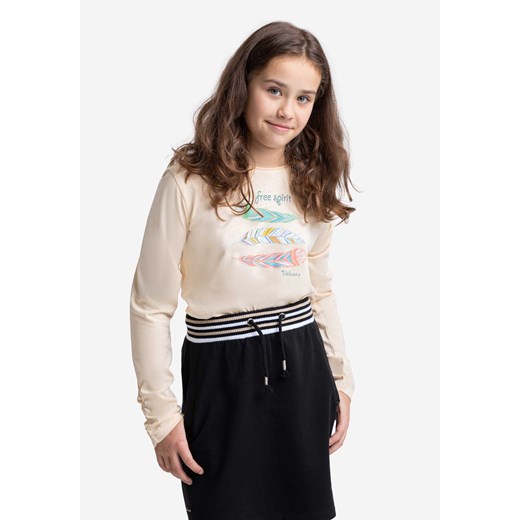 Koszulka dziewczęca z bawełny organicznej L-BOHO JUNIOR ze sklepu Volcano.pl w kategorii Bluzki dziewczęce - zdjęcie 169422043