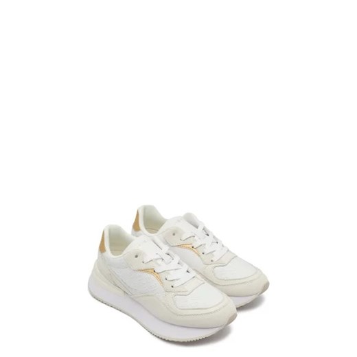 Tommy Hilfiger buty sportowe damskie sneakersy białe sznurowane z tkaniny 