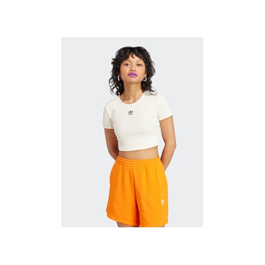 adidas T-Shirt Essentials IJ7804 Beżowy Slim Fit ze sklepu MODIVO w kategorii Bluzki damskie - zdjęcie 169423380