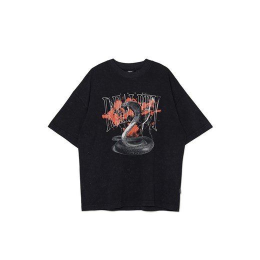Cropp - Czarny t-shirt z efektem acid wash - czarny ze sklepu Cropp w kategorii T-shirty męskie - zdjęcie 169424021