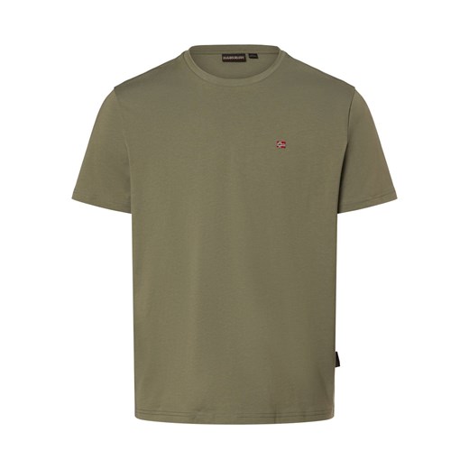 Napapijri Koszulka męska Mężczyźni Bawełna khaki jednolity ze sklepu vangraaf w kategorii T-shirty męskie - zdjęcie 169425142