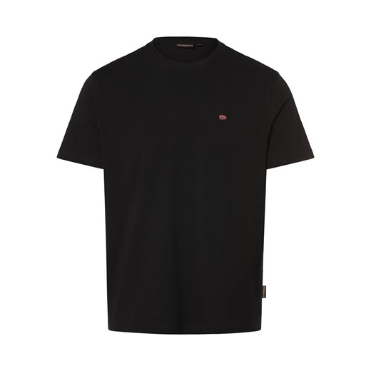 Napapijri Koszulka męska Mężczyźni Bawełna czarny jednolity ze sklepu vangraaf w kategorii T-shirty męskie - zdjęcie 169425143