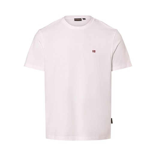 Napapijri Koszulka męska Mężczyźni Bawełna biały jednolity ze sklepu vangraaf w kategorii T-shirty męskie - zdjęcie 169425144