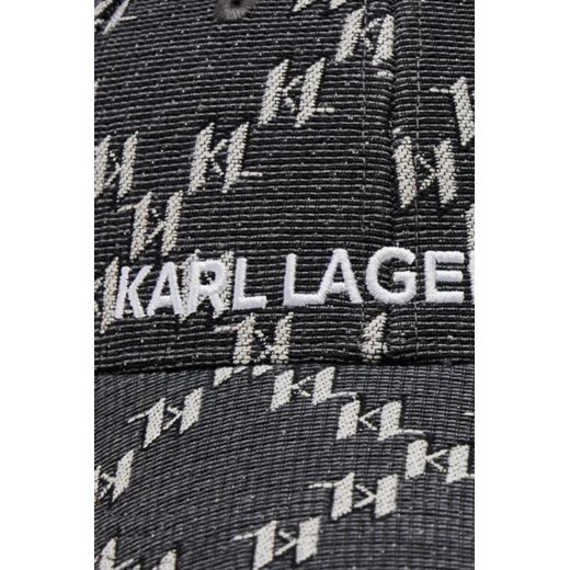 KARL LAGERFELD Szara czapka logowana z daszkiem Karl Lagerfeld outfit.pl