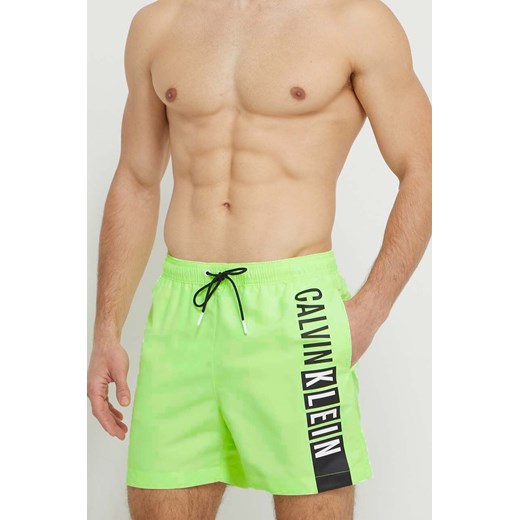 Calvin Klein szorty kąpielowe kolor zielony ze sklepu ANSWEAR.com w kategorii Kąpielówki - zdjęcie 169426370