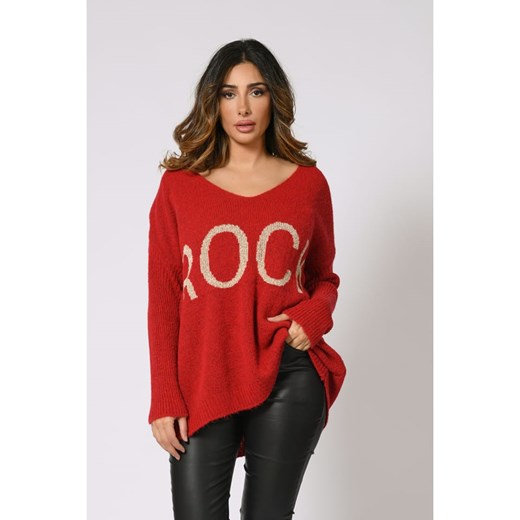 Plus Size Company Sweter &quot;Jarry&quot; w kolorze czerwonym ze sklepu Limango Polska w kategorii Swetry damskie - zdjęcie 169427371