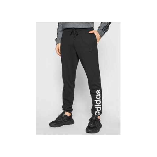adidas Spodnie dresowe Essentials Single Jersey GK8827 Czarny Regular Fit M MODIVO promocja