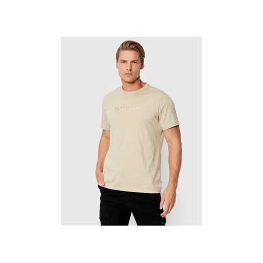 Guess T-Shirt M2BP47 K7HD0 Beżowy Regular Fit ze sklepu MODIVO w kategorii T-shirty męskie - zdjęcie 169439051