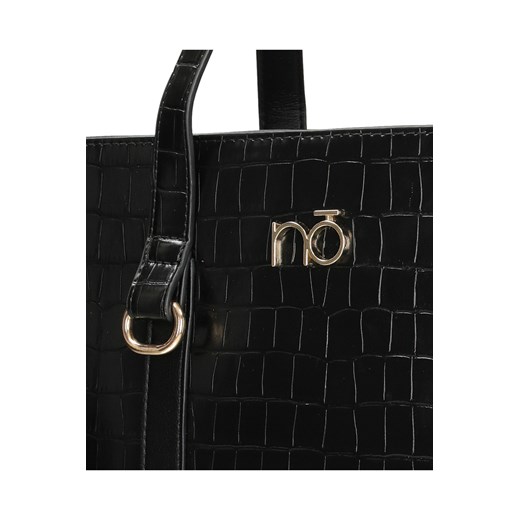 Shopperka Nobo z paskami croco czarna Nobo One size okazja NOBOBAGS.COM