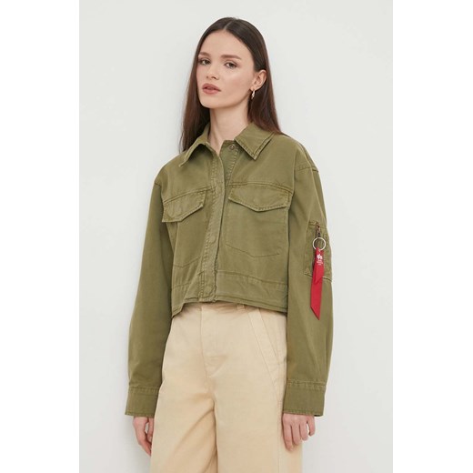 Alpha Industries kurtka bawełniana kolor zielony przejściowa oversize ze sklepu ANSWEAR.com w kategorii Kurtki damskie - zdjęcie 169442930