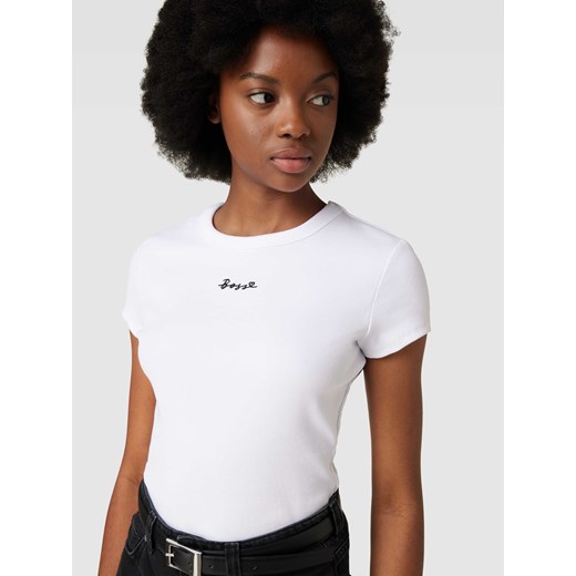 T-shirt z prążkowaną fakturą model ‘Esim’ L Peek&Cloppenburg 