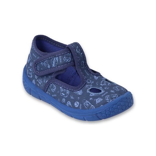 Befado  obuwie dziecięce 630P011 niebieskie ze sklepu ButyModne.pl w kategorii Kapcie dziecięce - zdjęcie 169445822