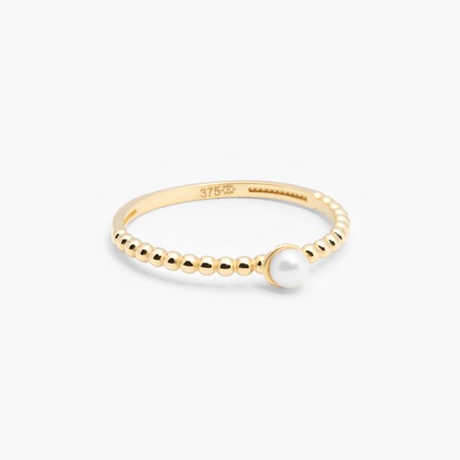pierścionek z perłą kuleczkowy, złoty ze sklepu ANIA KRUK w kategorii Pierścionki - zdjęcie 169446820