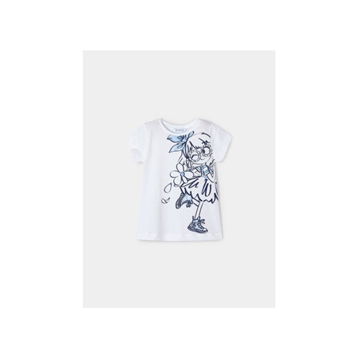 Mayoral T-Shirt 3090 Biały Regular Fit ze sklepu MODIVO w kategorii Bluzki dziewczęce - zdjęcie 169449864