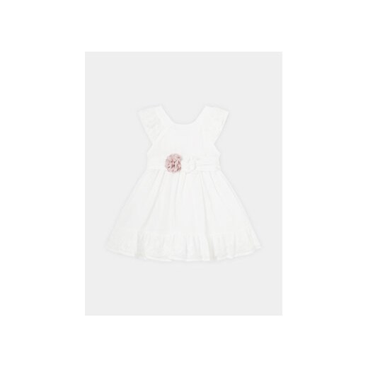 Mayoral Sukienka elegancka 1903 Biały Regular Fit ze sklepu MODIVO w kategorii Ubranka do chrztu - zdjęcie 169449982