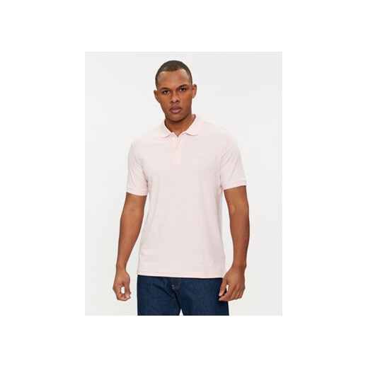 Calvin Klein Polo Smooth K10K111657 Różowy Slim Fit ze sklepu MODIVO w kategorii T-shirty męskie - zdjęcie 169450134