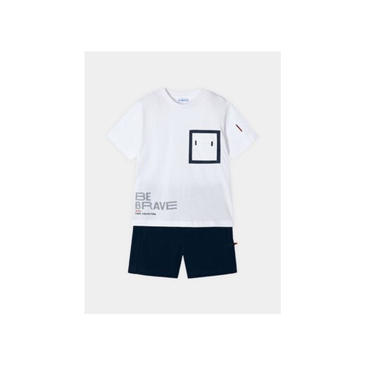 Mayoral Komplet t-shirt i spodenki 3601 Biały Regular Fit ze sklepu MODIVO w kategorii Komplety chłopięce - zdjęcie 169450172