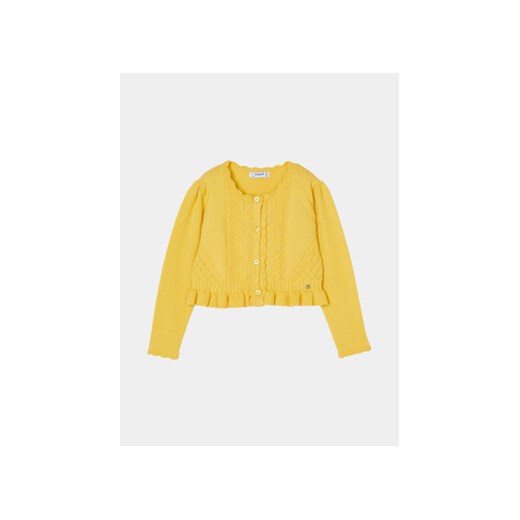 Mayoral Kardigan 3354 Żółty Regular Fit ze sklepu MODIVO w kategorii Swetry dziewczęce - zdjęcie 169450260