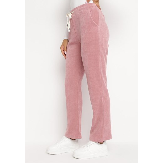 Różowe Bawełniane Spodnie Sztruksowe z Szerokimi Nogawkami Cornelike ze sklepu Born2be Odzież w kategorii Spodnie damskie - zdjęcie 169451320