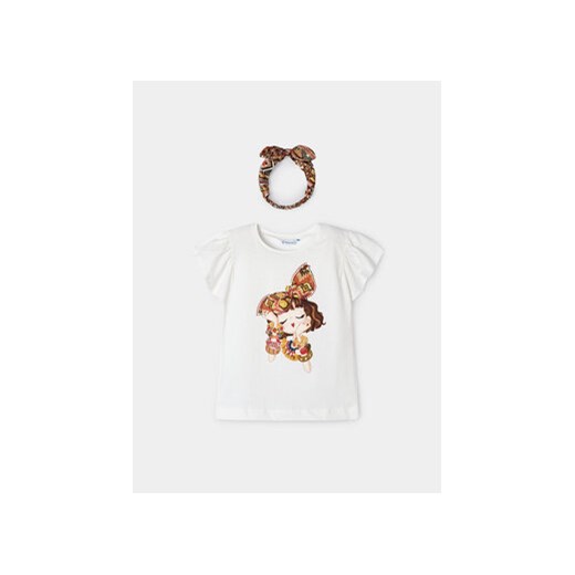 Mayoral T-Shirt 3089 Biały Regular Fit ze sklepu MODIVO w kategorii Bluzki dziewczęce - zdjęcie 169452894