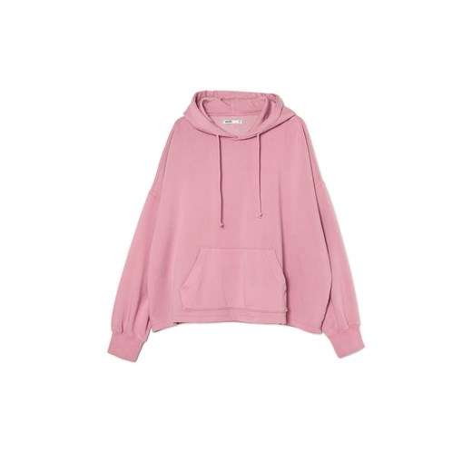 Cropp - Różowa bluza oversize z kapturem - różowy ze sklepu Cropp w kategorii Bluzy damskie - zdjęcie 169453471