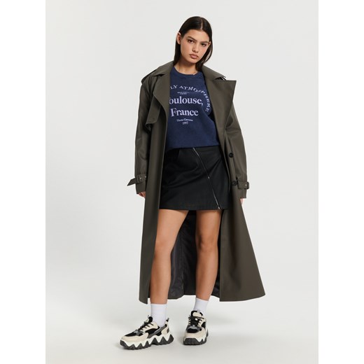 Spódnica Sinsay czarna skórzana 