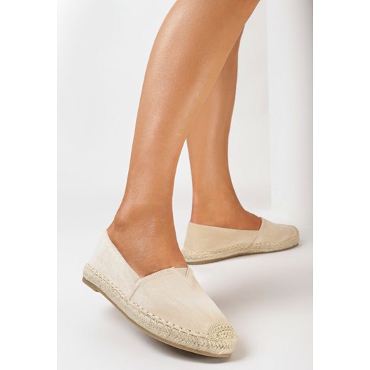 Beżowe Płaskie Espadryle Ozdobione Jutową Plecionką Noraille ze sklepu born2be.pl w kategorii Espadryle damskie - zdjęcie 169456424