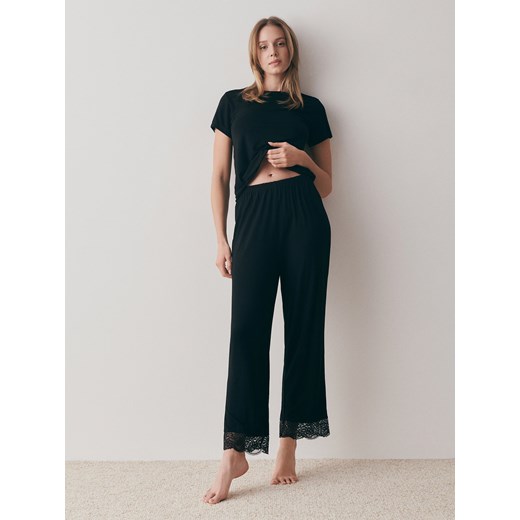 Reserved - Dwuczęściowa piżama - czarny ze sklepu Reserved w kategorii Piżamy damskie - zdjęcie 169457893