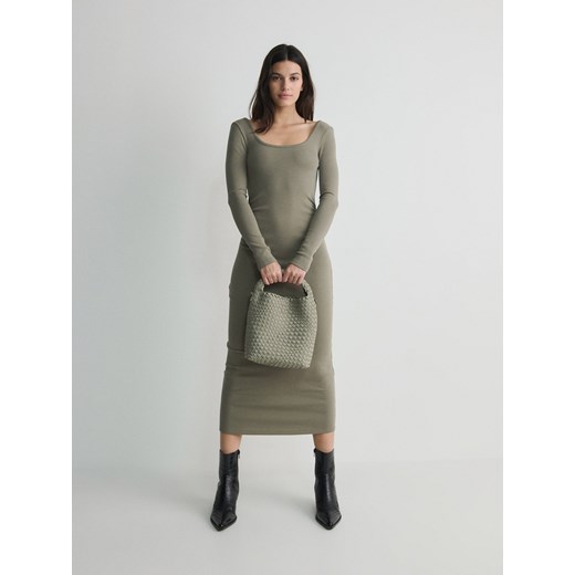 Reserved - Dzianinowa sukienka maxi - zielony Reserved XL Reserved