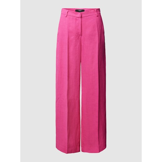 Spodnie lniane o kroju regular fit z szeroką nogawką model ‘MALIZIA’ ze sklepu Peek&Cloppenburg  w kategorii Spodnie damskie - zdjęcie 169459311