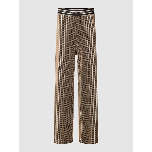 Spodnie materiałowe o rozkloszowanym kroju z efektem siateczki model ‘ALLISON’ ze sklepu Peek&Cloppenburg  w kategorii Spodnie damskie - zdjęcie 169460381