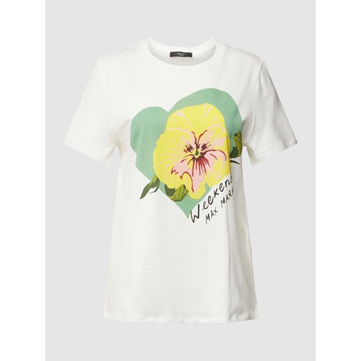 T-shirt z nadrukiem z logo i motywem model ‘YEN’ ze sklepu Peek&Cloppenburg  w kategorii Bluzki damskie - zdjęcie 169460923