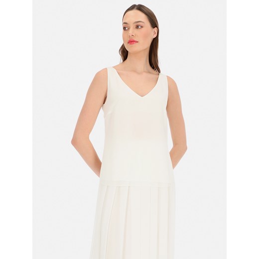 Biały top dwuwarstwowy o luźnym kroju L'AF Taliana ze sklepu Eye For Fashion w kategorii Bluzki damskie - zdjęcie 169464761
