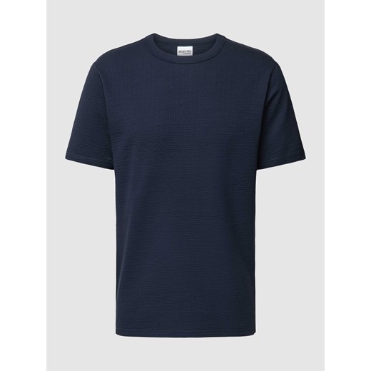 T-shirt z fakturowanym wzorem model ‘SANDER’ Selected Homme S Peek&Cloppenburg 