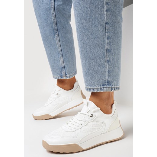Buty sportowe damskie Born2be sneakersy płaskie wiązane wiosenne 