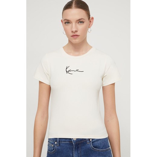 Karl Kani t-shirt damski kolor beżowy ze sklepu ANSWEAR.com w kategorii Bluzki damskie - zdjęcie 169470794