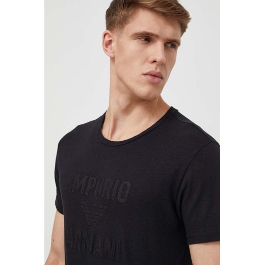 Emporio Armani Underwear t-shirt lounge kolor czarny z aplikacją 211818 4R485 ze sklepu ANSWEAR.com w kategorii T-shirty męskie - zdjęcie 169470824