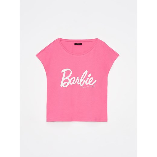 Mohito - T-shirt z nadrukiem Barbie™ - mocny różowy Mohito L promocja Mohito